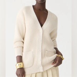 JCrew Ribbed V-neck cardigan sweater size small
